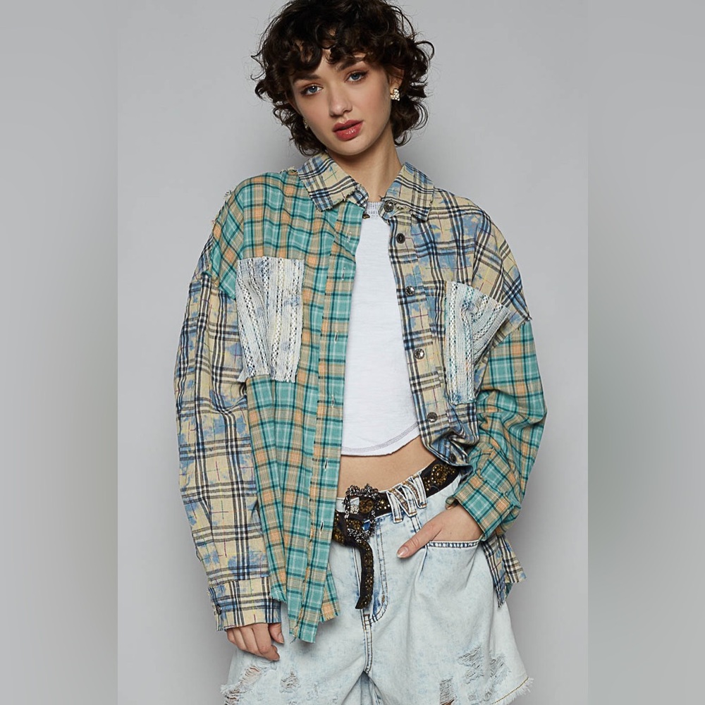 PT12 New POL Plaid Patchwork Shirt